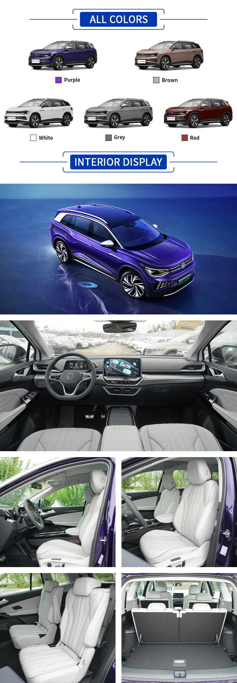 VW ID6.X All Colors,VW ID6.X All Interior Display